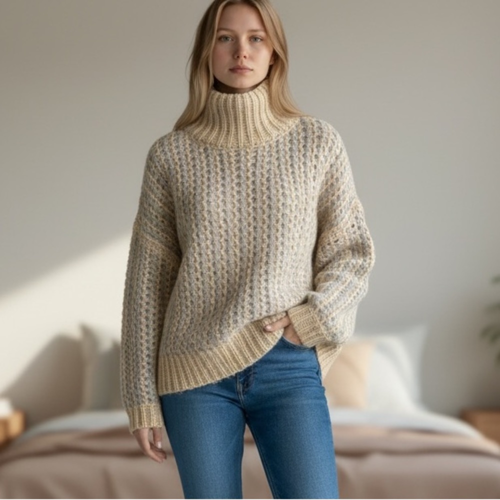 Reiss Hazel Open-Knit Oversized “Jumper” Sweater